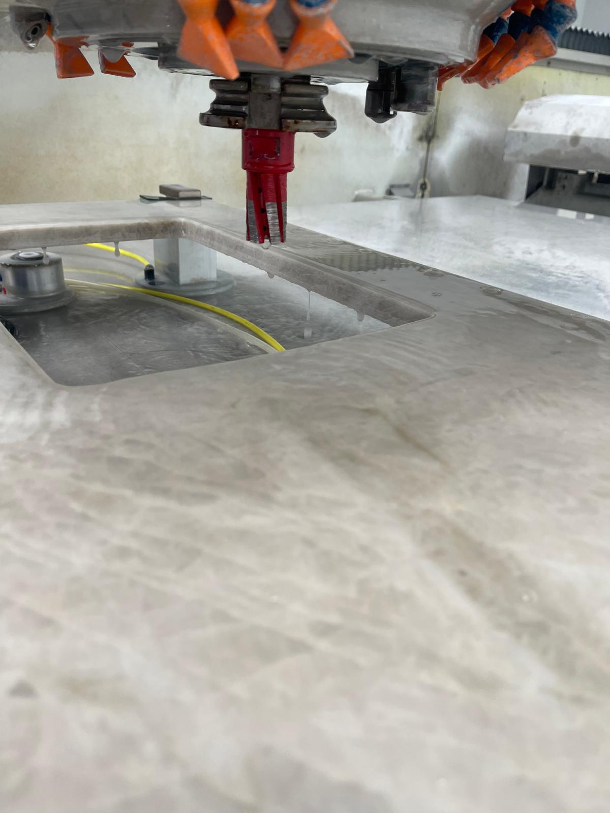 Red 6-Segment Router With End Segment For Quartzite & Dekton