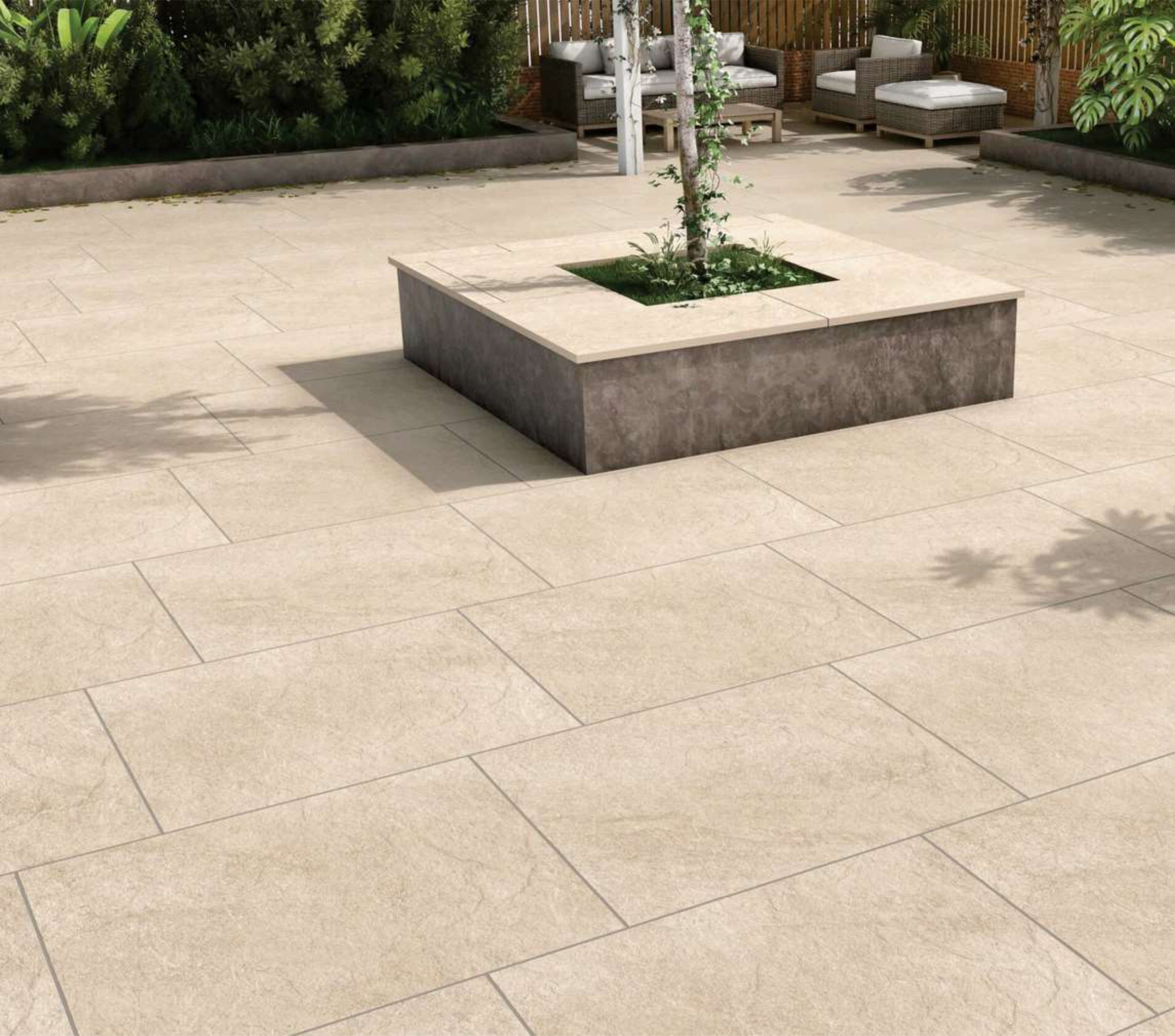 Hammerstone Beige Outdoor Tiles