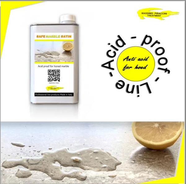 Safe Marble Satin – Anti-acid protector for honed, satin & semi polished marble.