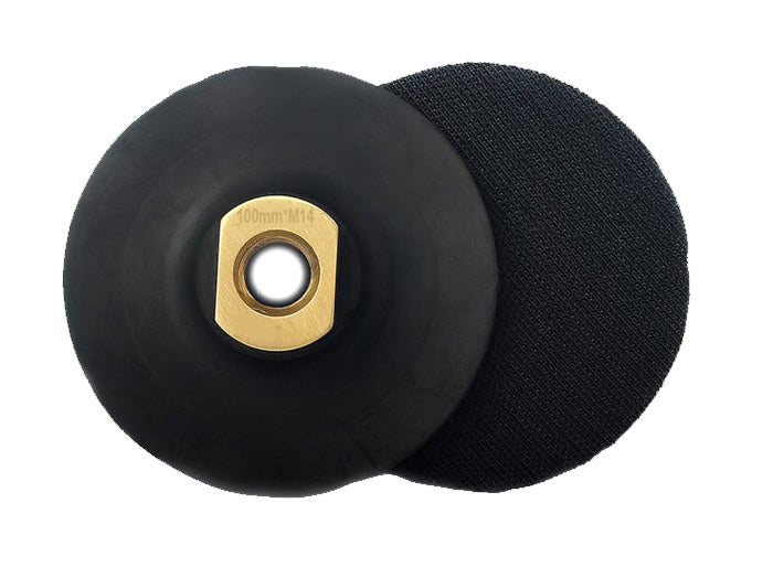 Super Flexible Rubber Velcro Backing Pad 100mm M14 Thread